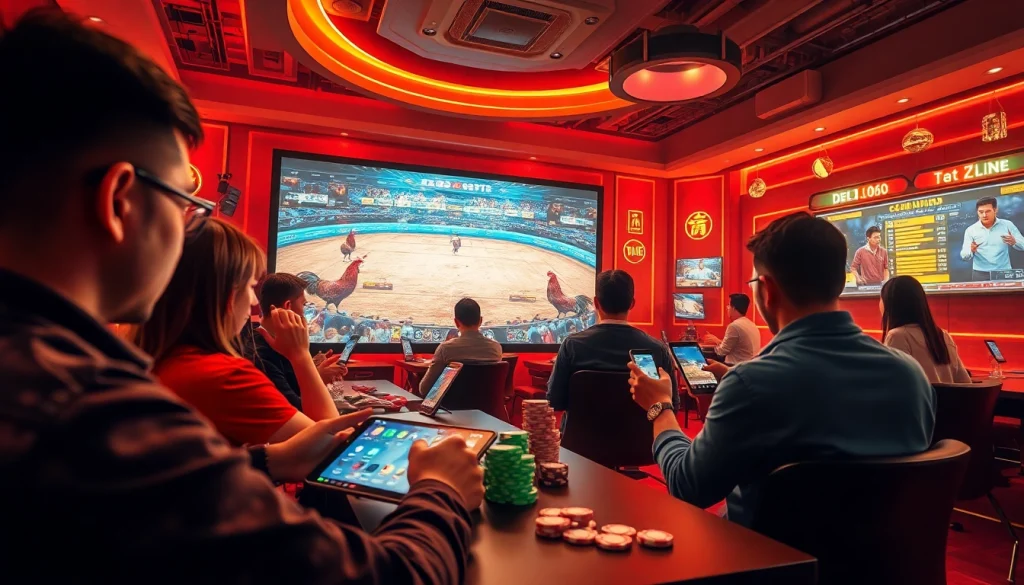 Exciting gaming environment at dagawin.live featuring live cockfighting matches and casino games.