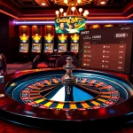 Experience high-stakes excitement at https://king882026.com/ with a luxury casino scene showcasing roulette, poker chips, and slot machines.