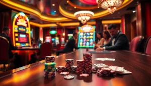 Experience the thrill of f789 as players engage in an exciting casino game with vibrant poker chips.