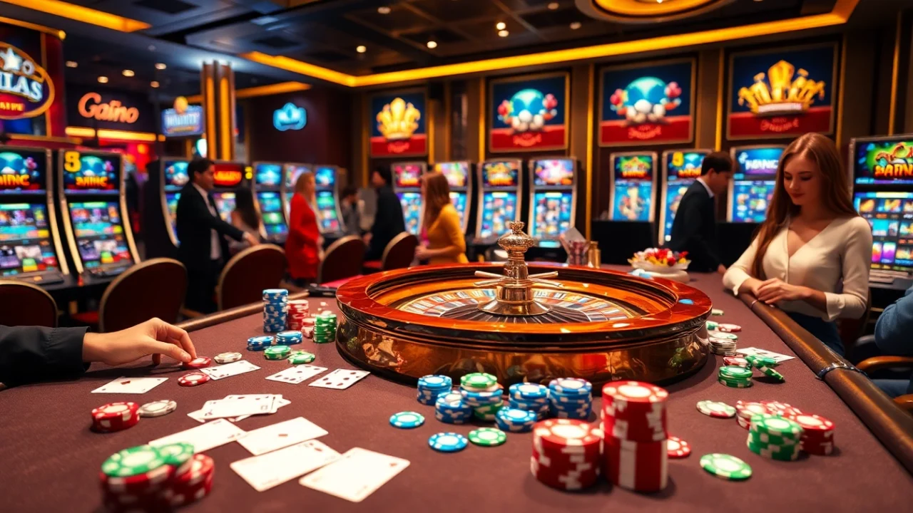 Experience the excitement of nk88-zeno.top at a luxurious casino table with vibrant poker chips.