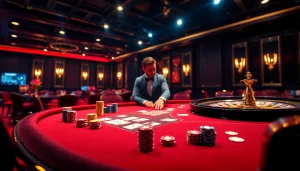 MANCLUB players engaging at a luxurious casino table, showcasing gambling excitement.