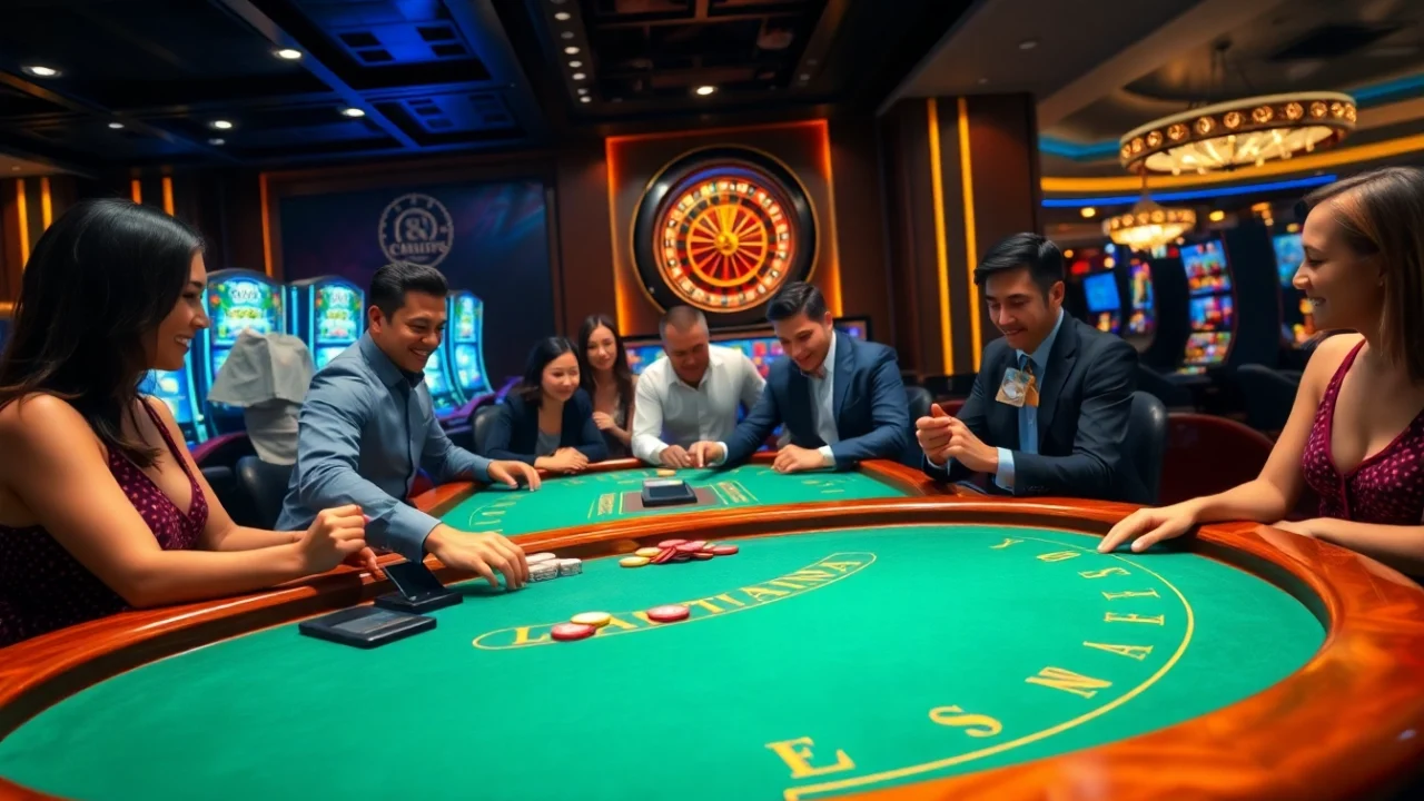 Placing bets at an elegant blackjack table in a luxury casino featuring https://fly88seo.com/ gaming experiences.