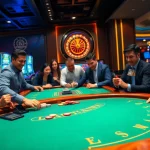 Placing bets at an elegant blackjack table in a luxury casino featuring https://fly88seo.com/ gaming experiences.