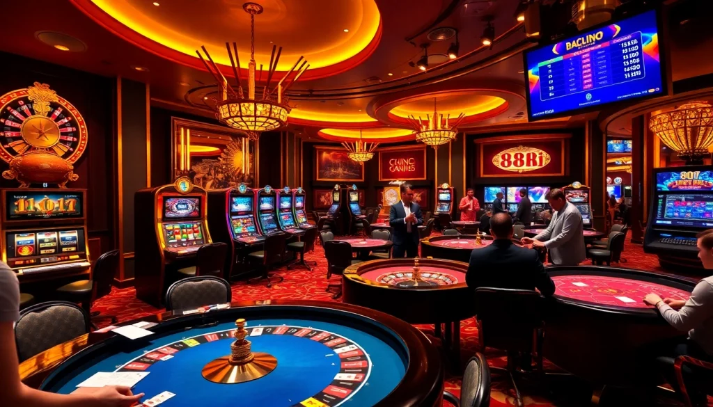 Experience the excitement of the 88i game at a luxurious casino with players engaging in thrilling action.