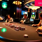Engaging players at a poker table celebrating their wins at https://gg88.guru/ with vibrant chips and cards.