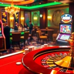 Experience the thrill of RR88 at a vibrant casino table with chips and cards.