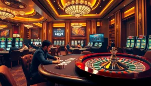 Kèo bóng đá betting action at a professional casino with poker and roulette gameplay.