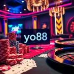 Players immerse in high-stakes gaming at yo88 casino, surrounded by colorful poker chips and cards.