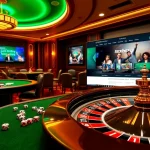 This image showcases an engaging online casino scene featuring the website https://rikbet.com.co/ with players enjoying live dealer games and colorful gaming elements.