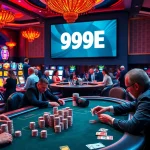 Players engaging with 999E slots and tables in a luxurious casino atmosphere.