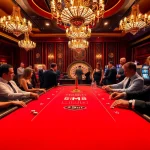 Players enjoy a thrilling poker game at a casino table themed around 5MB excitement and luck.