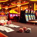 Experience the thrill of SUNWIN with vibrant casino games, poker chips, and a spinning roulette wheel.