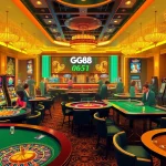 Experience the excitement at GG88 casino with vibrant gaming tables and slot machines.