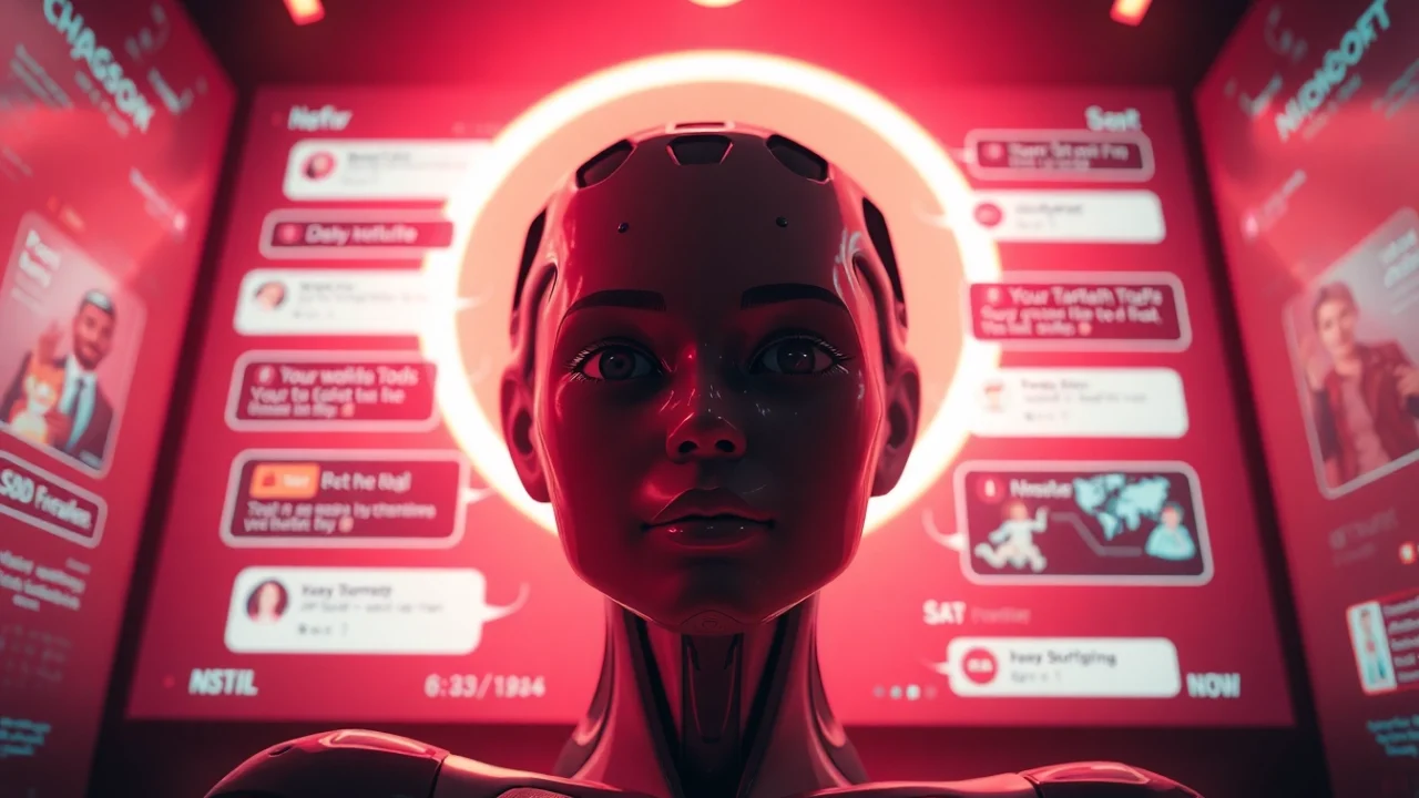 Engaging ai nsfw chat interface depicting vibrant digital interactions and immersive character dynamics.