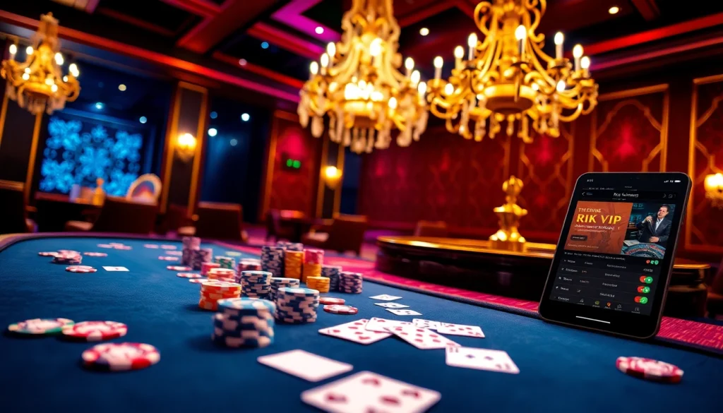 Experience the thrill of Rik VIP in a luxurious casino setting filled with vibrant games and betting excitement.