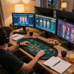 Engaging online gambling experience showcasing Chính Sách Bảo Mật while enjoying strategy notes and a cozy atmosphere