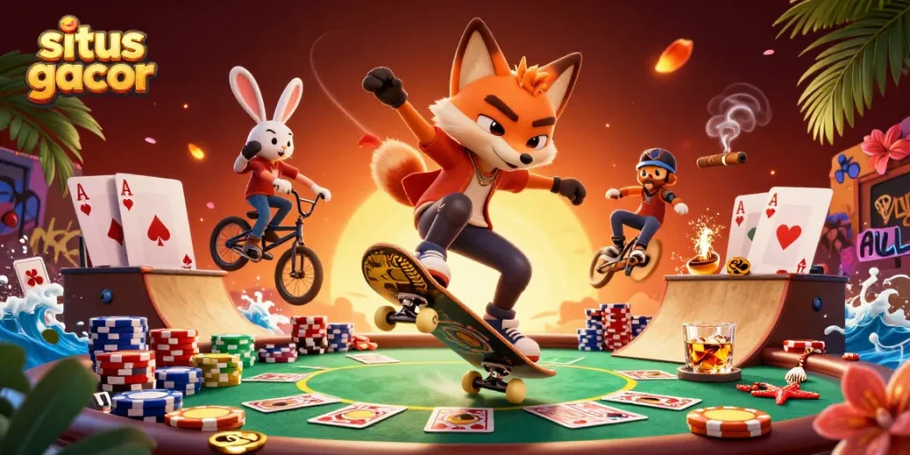 Experience exciting gaming with sites like situs gacor featuring thrilling poker action and dynamic characters.