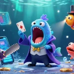 Experience thrilling fun with Website Sunwin through a captivating casino illustration filled with dynamic characters and gambling elements.